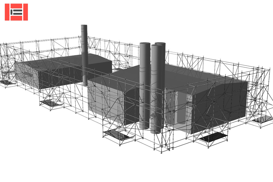 Защита от БПЛА зданий и сооружений PSK SCAFF SYSTEM